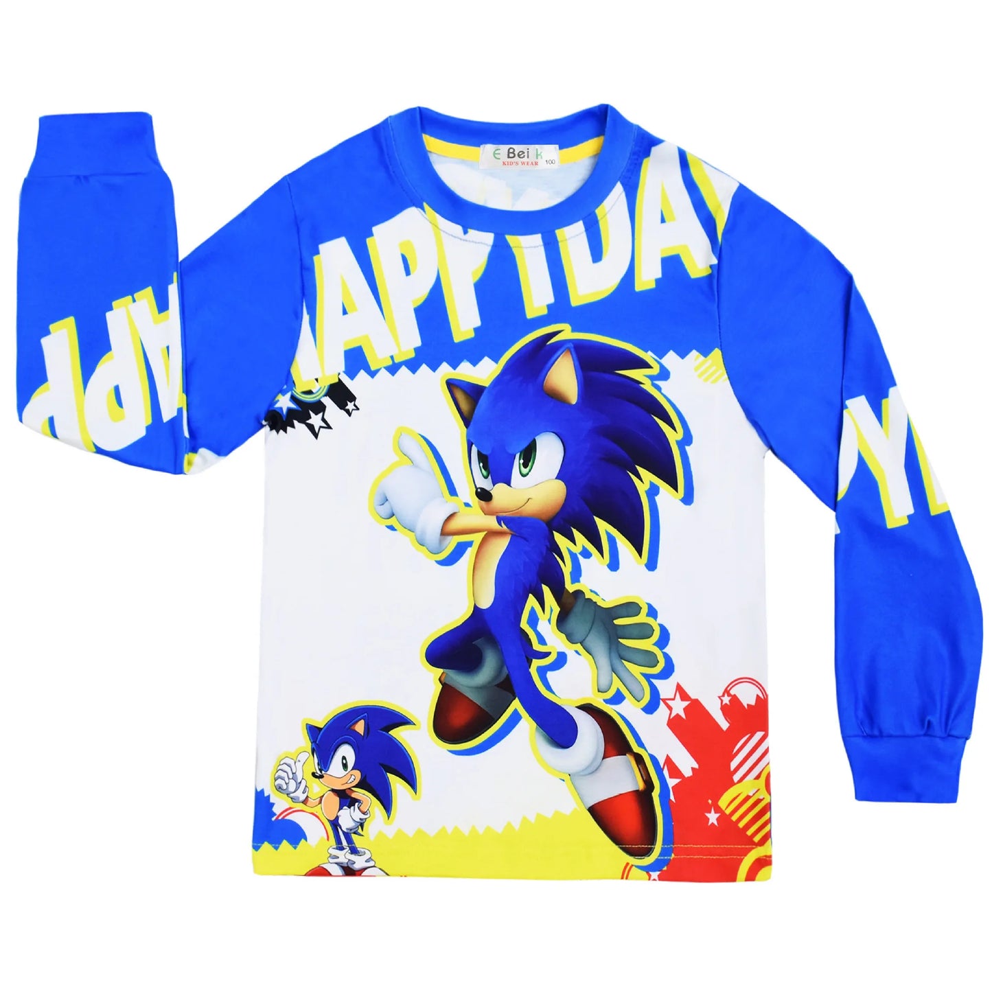 Sonic New Spring Autumn Children's Pajamas Boys and Girls Cartoon Long Sleeve Clothes Toddler Cotton Pajama Set Hedgehog Gift