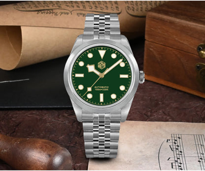 San Martin 38mm Men's Sport Watch Fashion Luxury Explore Climbing Automatic Mechanical Sapphire Waterproof 5 Links Bracelet BGW-9