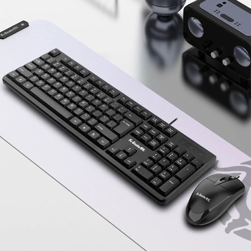 Neue kabelgebundene USB-Tastatur für PC, Computer und Notebook mit optischer kabelgebundener Maus für Windows, Mac OS, Desktop, Laptop und PC