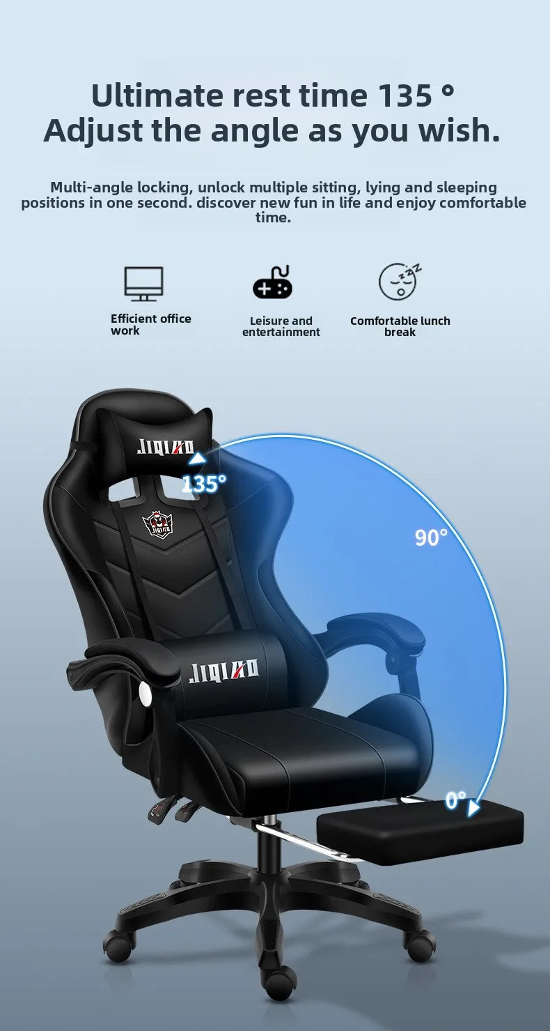 Silla gaming cómoda y ergonómica para uso prolongado, reclinable, con masaje y base giratoria