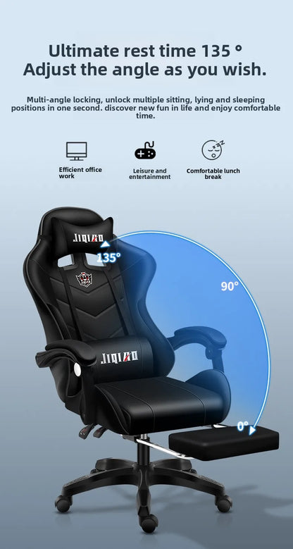 Silla gaming cómoda y ergonómica para uso prolongado, reclinable, con masaje y base giratoria