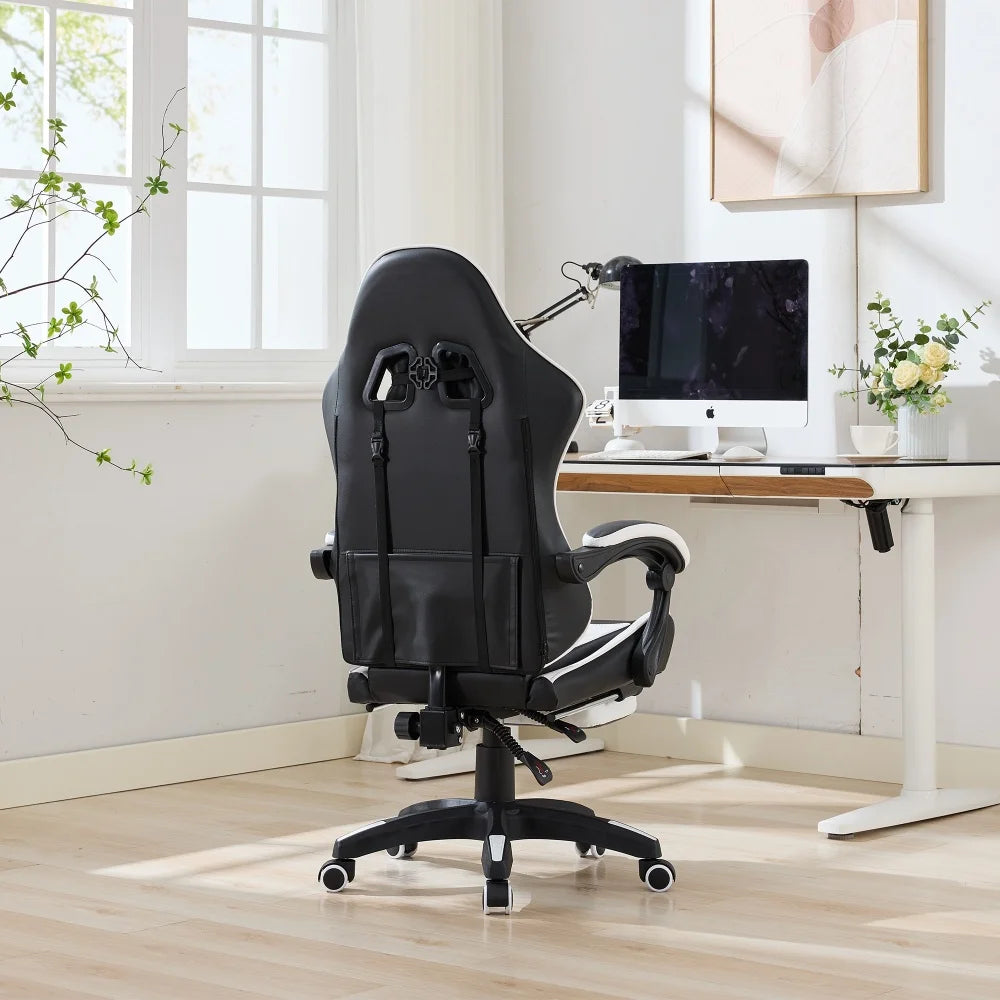 Ergonomic Rotating Gaming Chair, 360 Reclining Office Chair °   Pivoting, Height-Adjustable, Footrest, Headrest