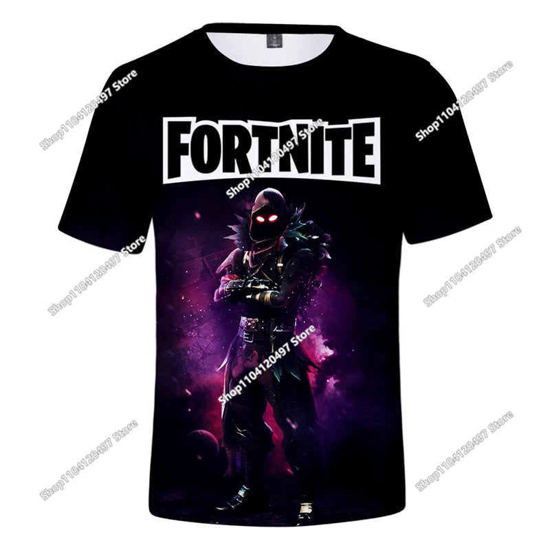 T-shirt de Verão para Criança Battle Royale Fortnite Hero Victory 3D — T-shirt para Rapazes, Raparigas e Bebés