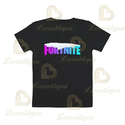 T-shirt cartoon per ragazzi e ragazze Fortnite Battle Royale 3D, 3-14 anni, Victory Royale, top da gioco per bambini e adolescenti