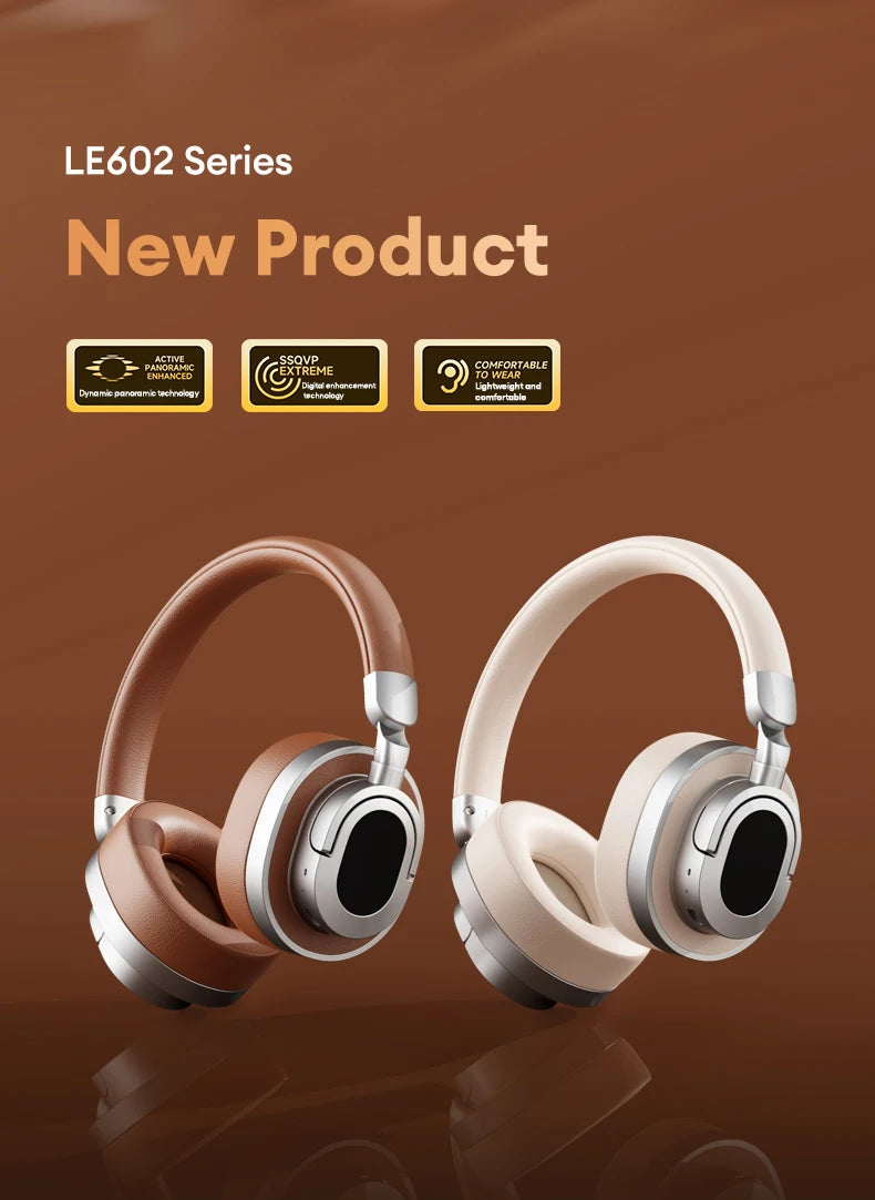 Lenovo LE602 Bluetooth 6.0 Over-Ear-Kopfhörer – HiFi-Stereo-ANC-Gaming-Headset kabellos & kabelgebunden mit ENC-HD-Mikrofon