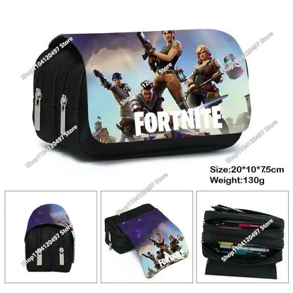 Victory Royale Student Boys Girls Fortnited Capacity Stationery PencilCase Peely Llama Hero Children's Pen Box Kids Teen Bags