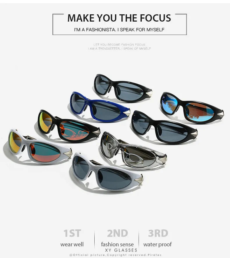 Steampunk Y2k Sport Sunglasses Women 2026 Luxury Men Sun glasses For Female 2000's Futuristic Goggles Eyewear Accessories Lenses
