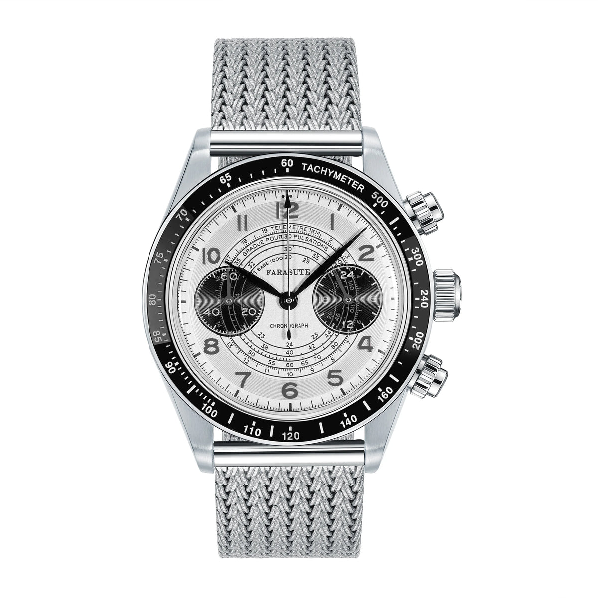 FARASUTE New Japan VK64 Quartz Movement Men Watch Casual 10Bar Waterproof Speed Sports Chronograph Wristwatch Clock Reloj Hombre