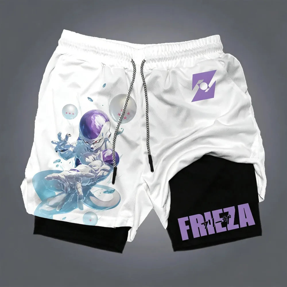 Dragon Ball Goku Unisex Harajuku Anime Printed 2026 Summer New Product Loose Sports Breathable Quick Drying Double Layer Shorts