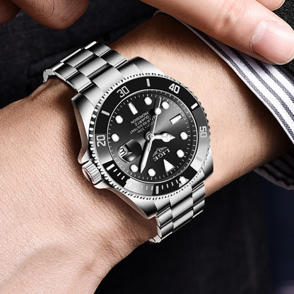 LIGE Herrenuhr – Quarz-Chronograph, wasserdicht, lässiger und professioneller Stil, luxuriöses Modeaccessoire einer renommierten Marke.