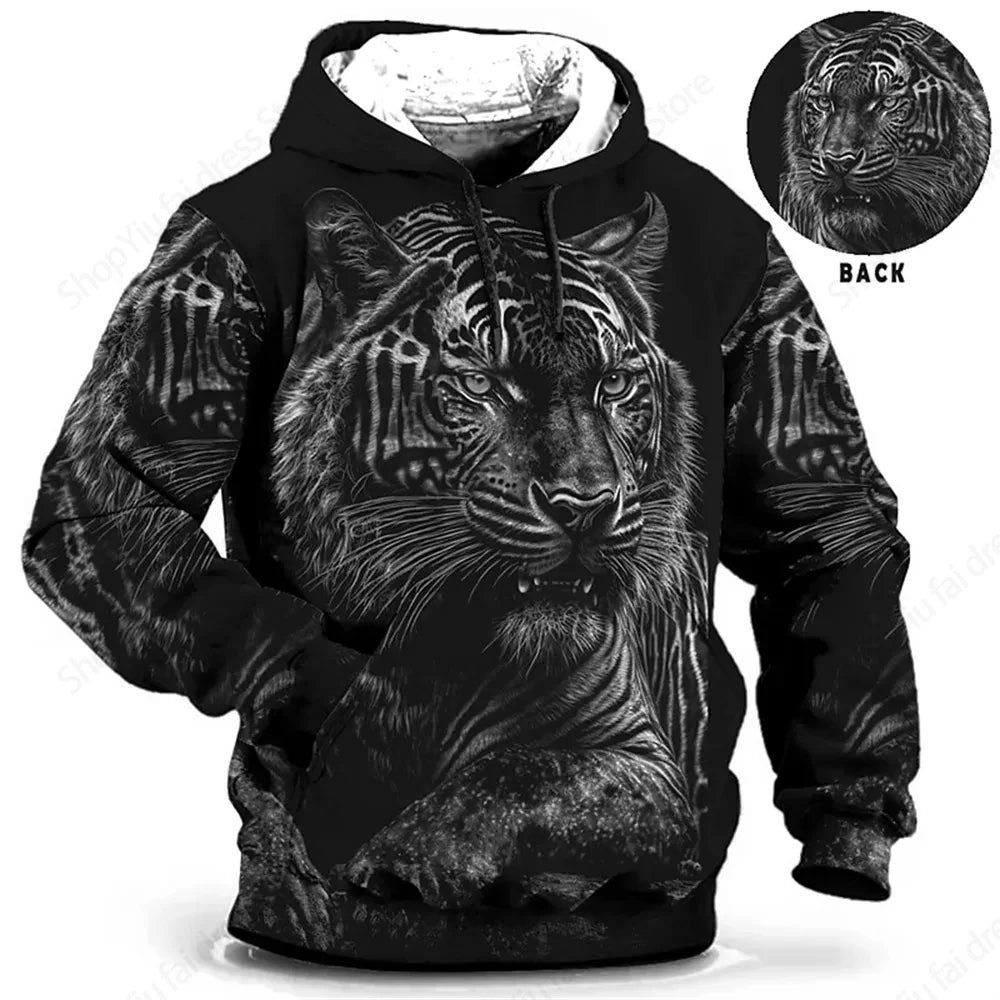 Vintage Hoodies For Men Wolf Bee Animal Pattern 3D Print Hoodie Men Fashion Hoodie Sweatshirt Boy Coat Women Sweat 6XL Tracksuit