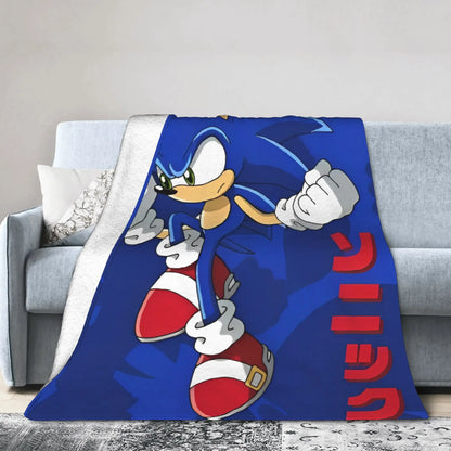 Shadow Game Blanket Soniced Cartoon Flannel Throw Blankets Summer Air Conditioning Decoration Lightweight Bedspreads