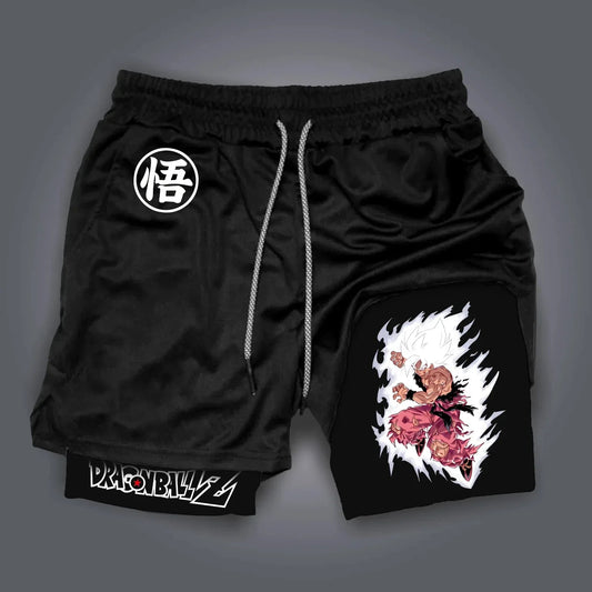 Dragon Ball Anime Goku Double-Layer Shorts 2026 American Sporty Summer Men's Loose Breathable Pants