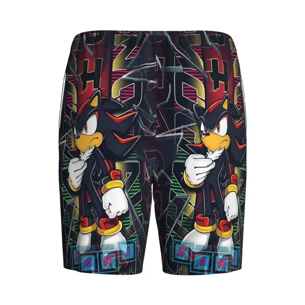 Custom Shadow The Hedgehog Sonic Poster Short Pajama Pants Men Sleepwear Sleep Lounge Bottom Shorts Sleeping Pants