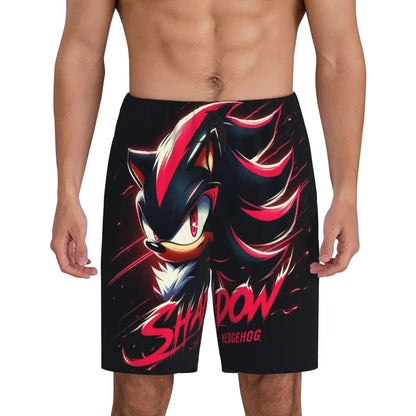 Custom Shadow The Hedgehog Sonic Poster Short Pajama Pants Men Sleepwear Sleep Lounge Bottom Shorts Sleeping Pants