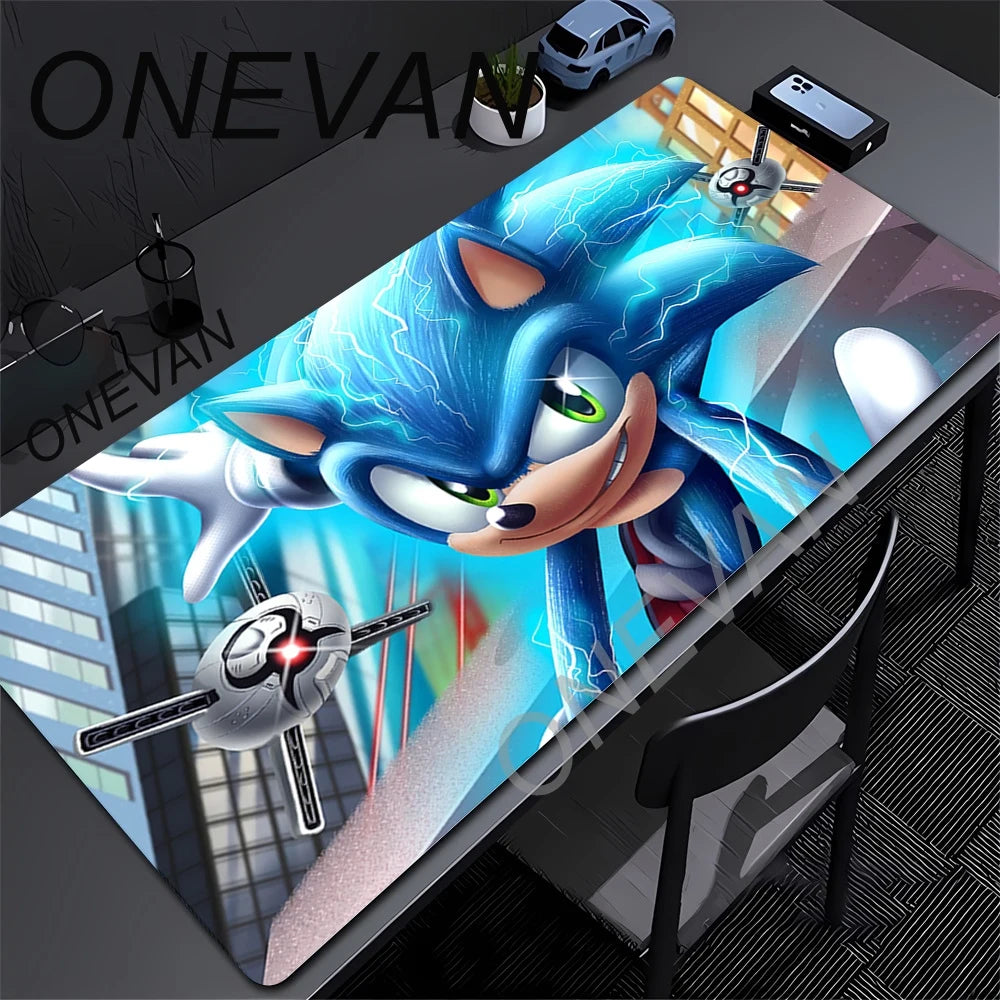 Cute Sonics The Hedgehogs Mousepad HD Printing Computer Gamers Locking Edge Non-slip Mouse Pad XXL90x40cm Keyboard PC Desk Pads