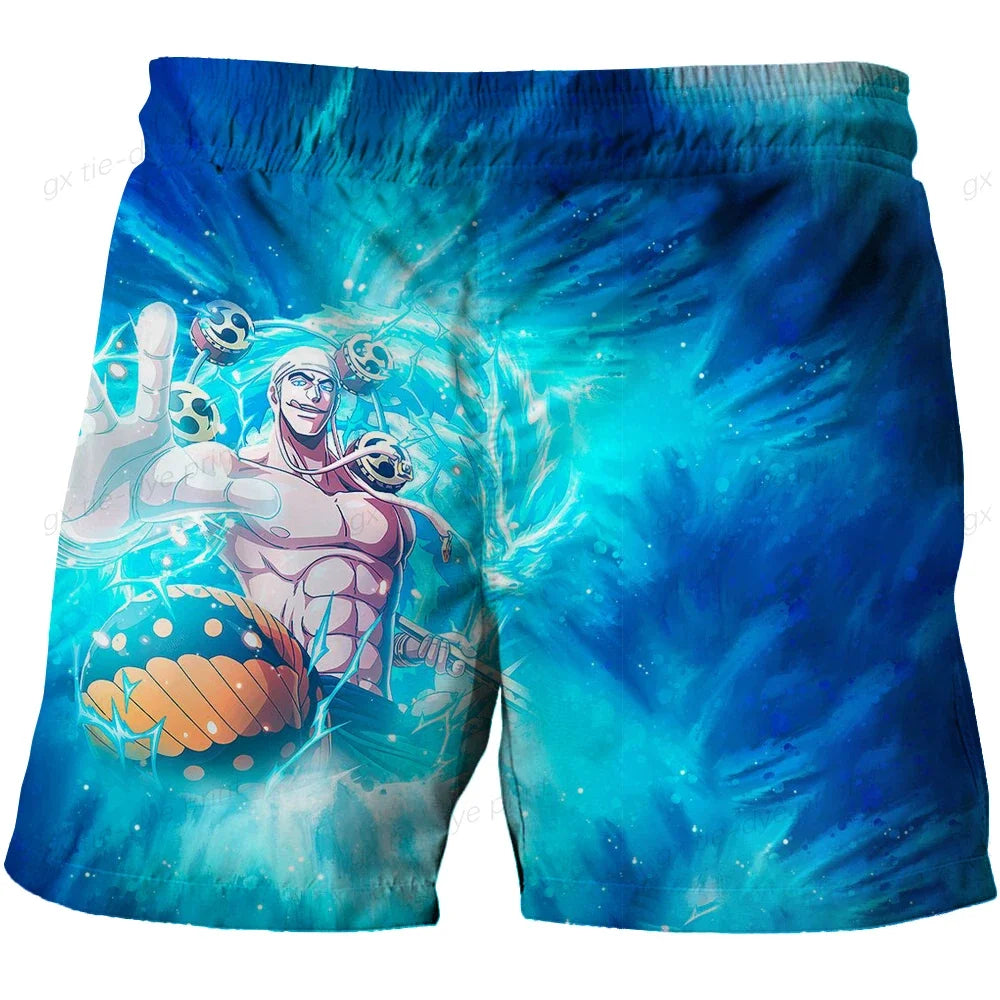 One Piece Harajuku Style Shorts With Hood 2023 Luffy 3D Swimming Shorts Running Tank Top Men Cartoon Shorts Trend Hot Sale