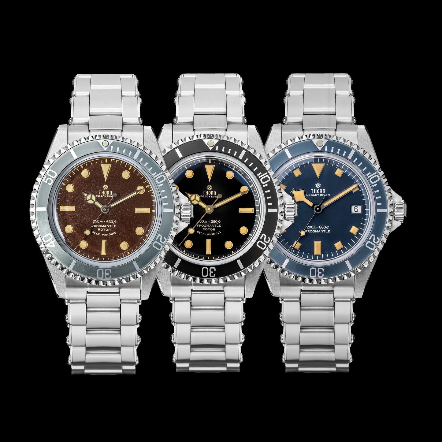 THORN T023 New Diver Watch for Men, PT5000 Automatic, 40MM Mechanical Wristwatch, Sapphire, 200m Waterproof Vintage Luxury