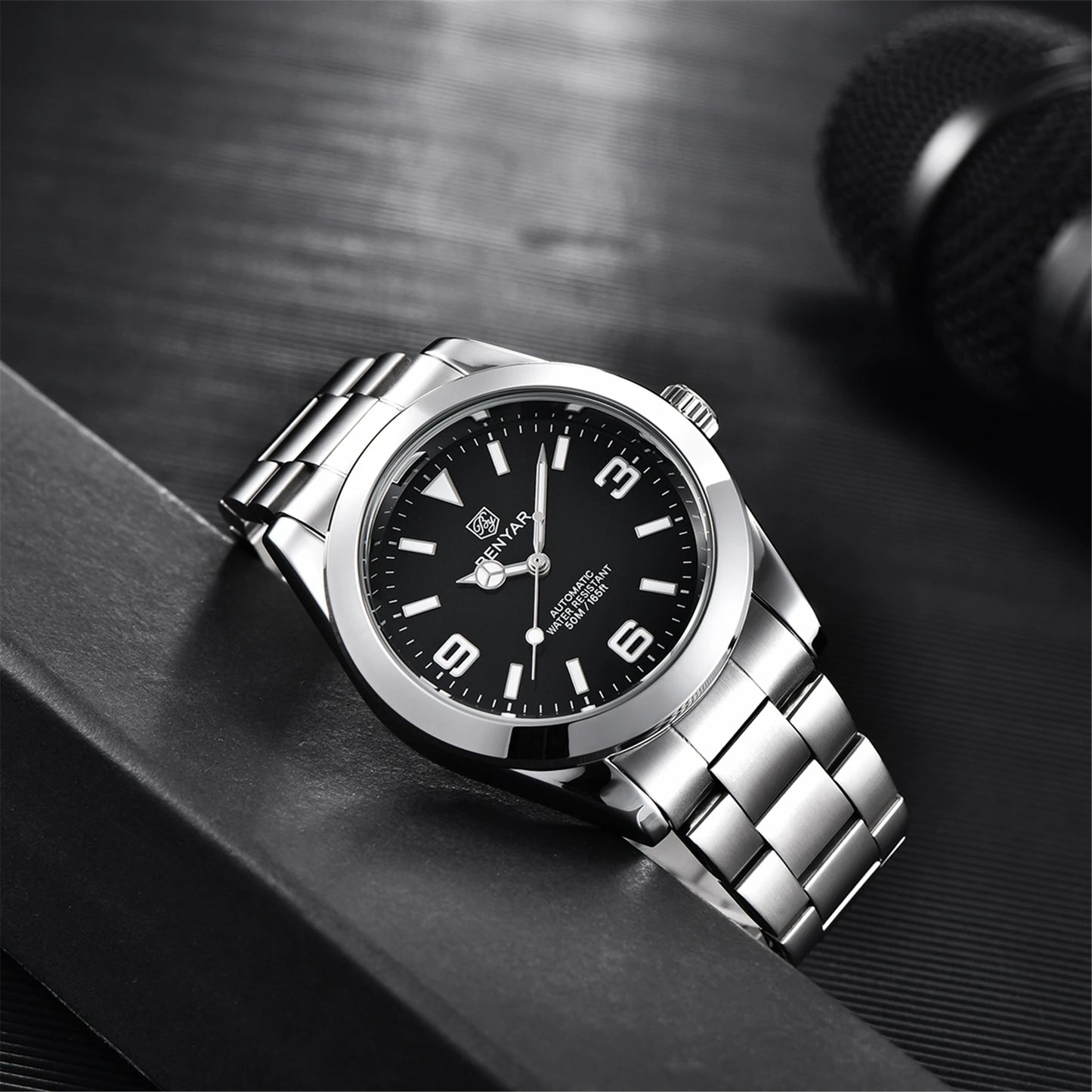 BENYAR 2025 Neue automatische mechanische Herrenuhr, Business-Sport-Luxus-Herrenuhr, 50M wasserdichte Uhr, Relogios Masculino