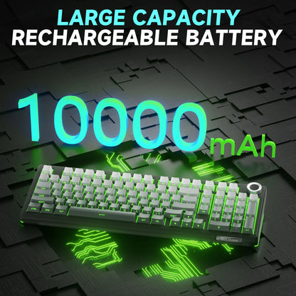 SOLAKAKA Ki99 Pro Bluetooth Wireless Keyboard 99 Keys Tri-mode Gasket Hot Swap RGB Customized Creamy Gaming Keyboard 10000mAh