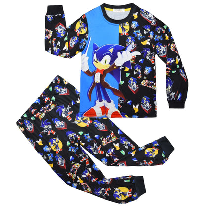 Long sleeved new set Super Sonic mid size children's long sleeved+long pants set Shadow the Hedgehog children's underwear gift