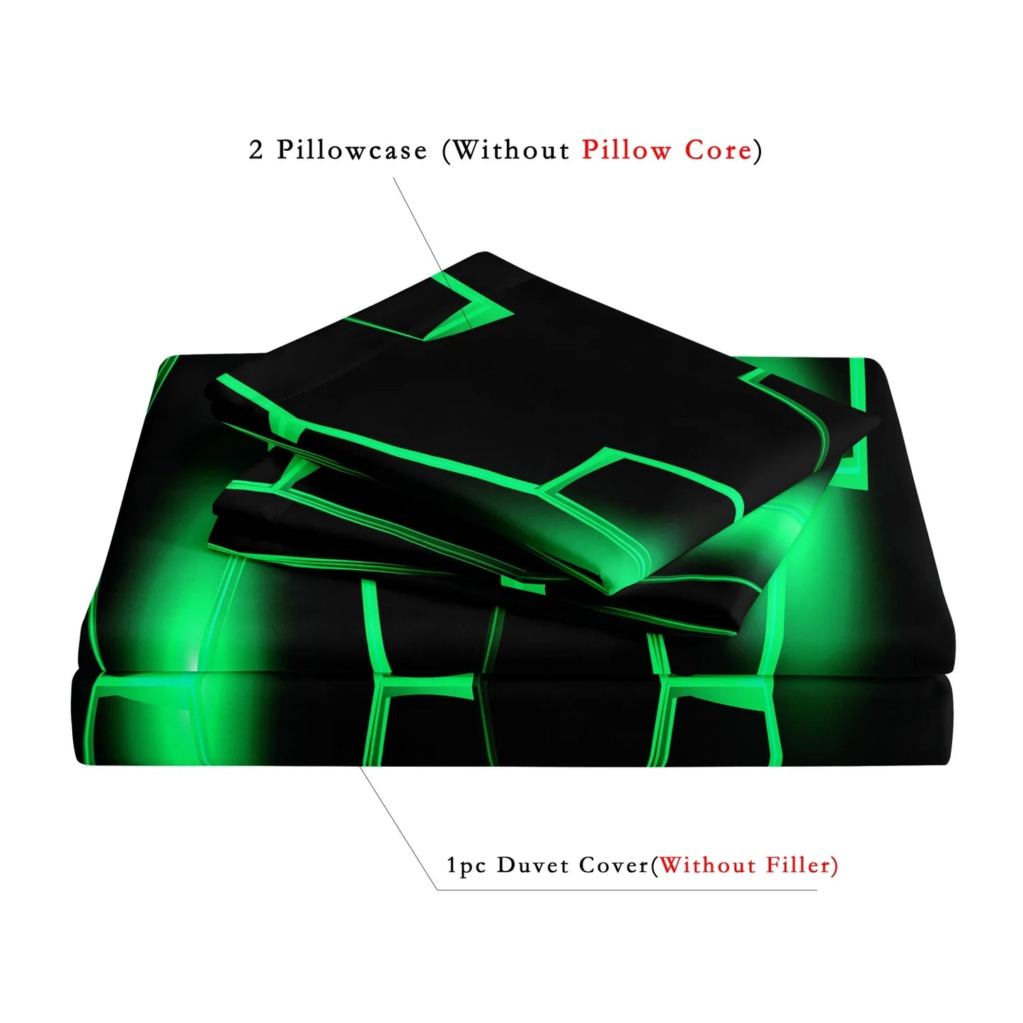 Conjunto de Capa de Edredão 3D Geométrica com Padrão Hexagonal em Favo de Mel, 3 Peças, Roupa de Cama em Poliéster Colorido com Impressão Digital e Fecho de Correr