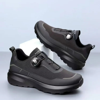 Original New Men Rotating-Button Driving Sneakers Platform Casual Walking Shoes Outdoor Wear-Resistant Running Sports Shoes Plus Size