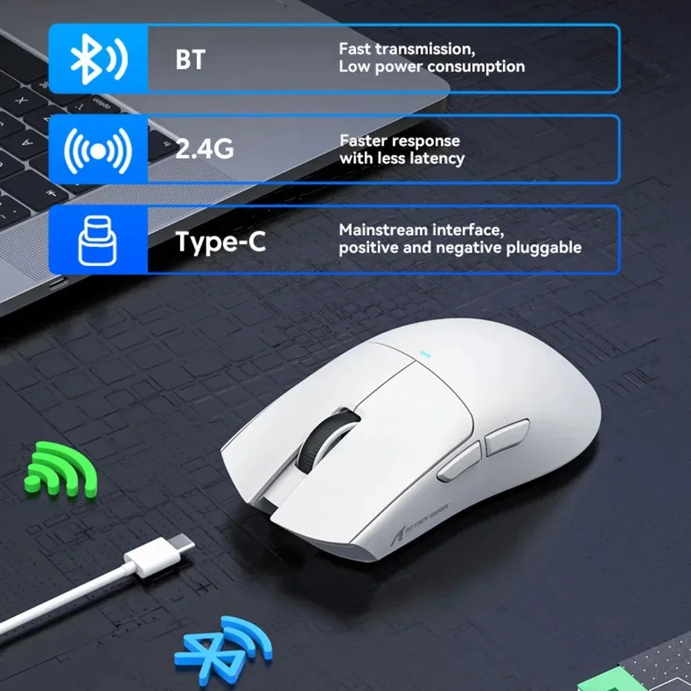 ATTACK SHARK X11SE ultralet trådløs gamingmus, 20Million cyklusser levetid, PAW3311 Gaming, 22KDPI, 400IPS, 40G, 1KHz, 65 timer, 30mAH