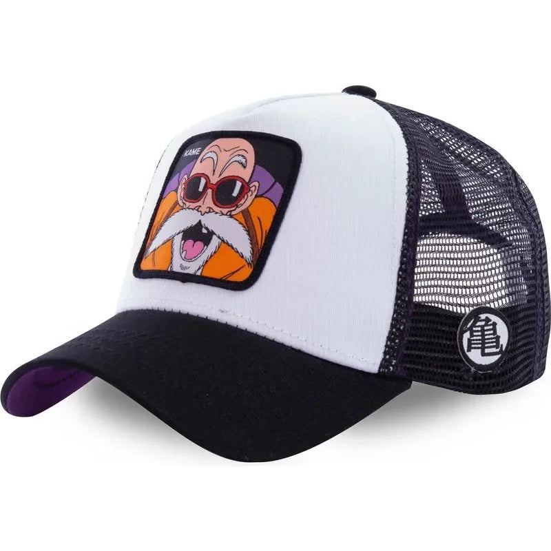 Czapka z motywem Dragon Ball Son Goku – letnia czapka podróżna z daszkiem, męska czapka z haftem w stylu hip-hopowym, z daszkiem przeciwsłonecznym, regulowana czapka typu trucker z siateczką