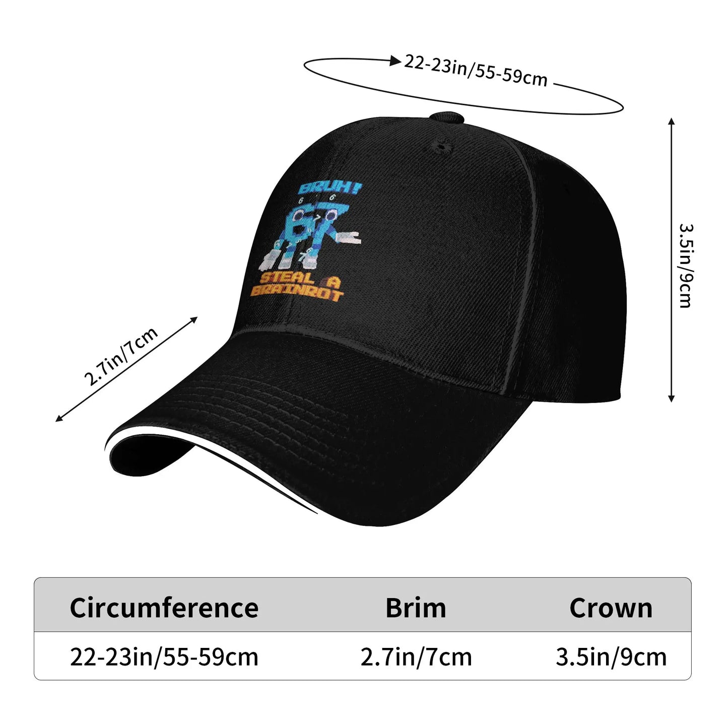 67 Six Seven 6-7 Baseball Cap Popular Steal Brainrot Gaming Meme Sandwich Caps Men Women Breathable Dad Hat Outdoor