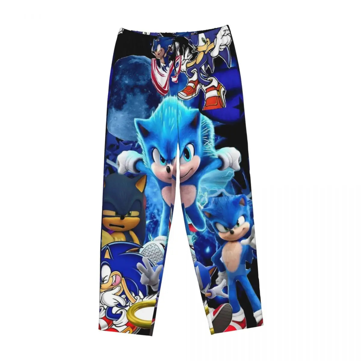 Custom Printed Womens Soniced Pajama Pants Hedgehog Game Sleepwear Sleep Lounge Bottoms with Pockets