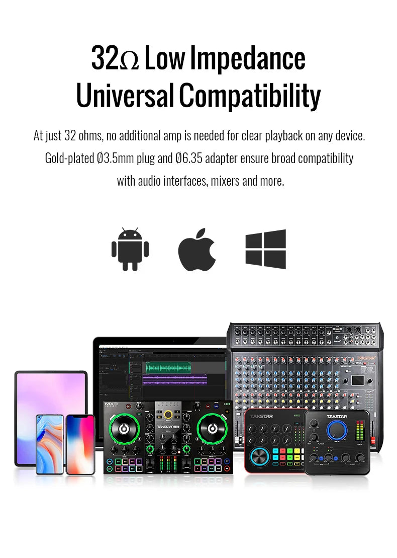 TAKSTAR PRO 70 Professionelle Studio-Monitoring-Kopfhörer – Geschlossenes kabelgebundenes Over-Ear-Headset für Musikproduktion, DJ, Gaming & Recording
