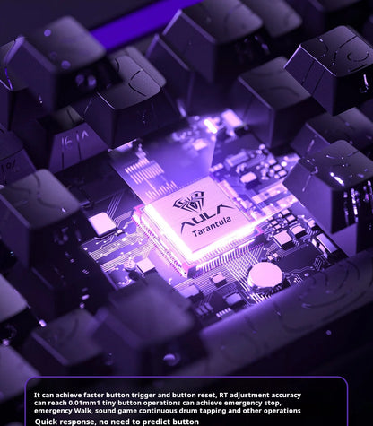 Teclado Mecânico Gaming AULA HERO 68 HE com Eixo Magnético RT, Iluminação RGB com Fio, Taxa de Polling 8K e Gravação Lateral