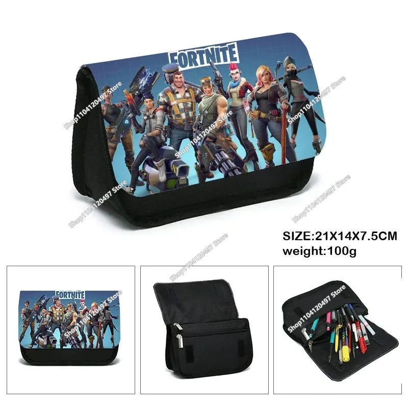 Fortnite Kinder-Stiftetasche Kawaii-Federmäppchen mit großem Fassungsvermögen, wasserdichte tragbare Cosplay-Stiftetasche, Büro-Schreibwaren, Geschenkspielzeug