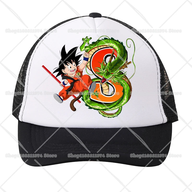 Casquettes de baseball en maille Dragon Ball - Dessin animé Son Goku - Lettres - Adultes et enfants - Casquettes de sport - Anime - Été - Protection solaire - Casquette à visière - Cadeau - Nouveauté