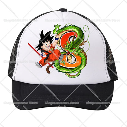 Casquettes de baseball en maille Dragon Ball - Dessin animé Son Goku - Lettres - Adultes et enfants - Casquettes de sport - Anime - Été - Protection solaire - Casquette à visière - Cadeau - Nouveauté