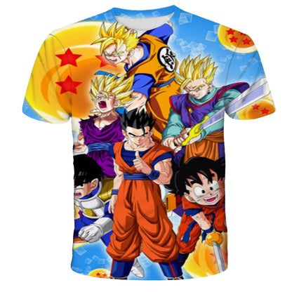 Men's T-shirts Dragon Ball Z T-shirt Boys Clothes Children's Clothing Summer Short Sleeve Kids Cartoon Tee Tops Baby Boy T Shirt