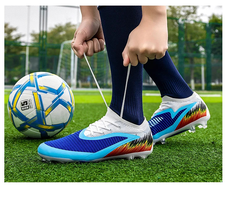 New Men Football Boots Shoes Match Training Soccer Shoes Non-Slip Cleats Long Spikes FG Ultralight Outdoor Sneaker Drop Shipping