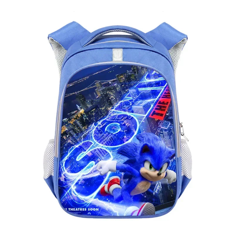 New Anime Character Sonic Action Puppet Kids Large Capacity School Bag Hedgehog Action Figure Teen Cartoon Backpack Gift