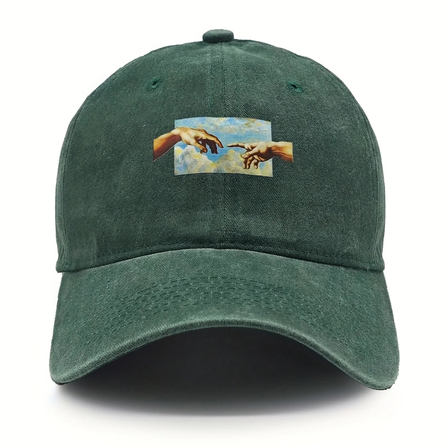 Vintage printed baseball cap, vintage and versatile for both men and women, daily casual and fashionable curved brim hat