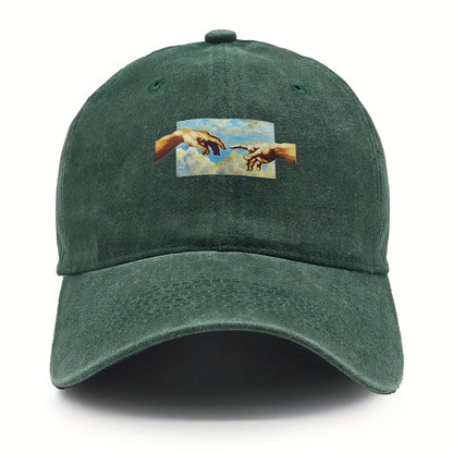 Vintage printed baseball cap, vintage and versatile for both men and women, daily casual and fashionable curved brim hat