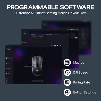 AULA SC590 PRO kablet/Bluetooth/2.4GHz trådløs gamingmus 20000 DPI og PAW3311-sensor med 1000 polling rate til Win/Mac/gaming
