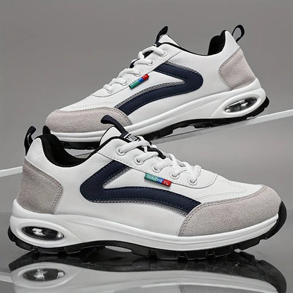 Trendy sportschoenen voor heren, lichtgewicht en ademend, moderne antislipschoenen met suèdedetails, stijlvolle outdoor sneakers voor dagelijks gebruik
