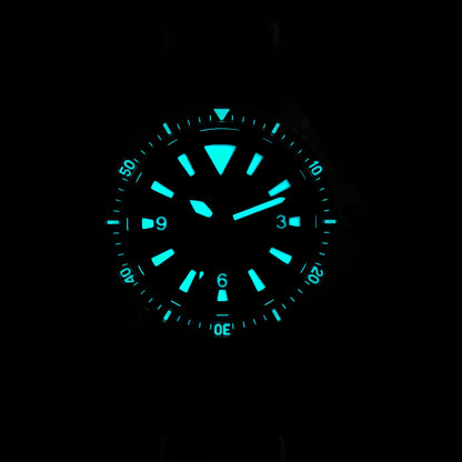 Relógio de Homem Watchdives WD1980 V3 38mm Vintage, Movimento de Quartzo VH31 Ronda 515 com Segundos Contínuos, Luminescente, Vidro de Safira