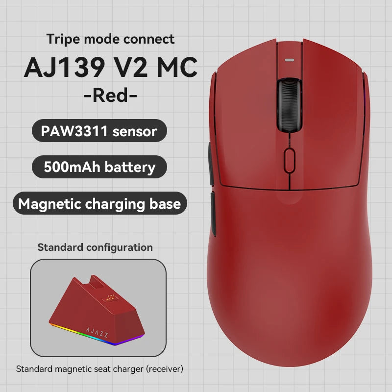 AJAZZ AJ139Pro/AJ139V2MC draadloze muis PMW3395/PAW3311-chipset 12000-26000Dpi professionele gamingmuis