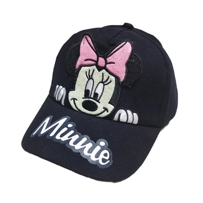 Casquette de baseball Disney Minnie Mickey Anime en coton et polyester, avec personnage de dessin animé, visière, pour déguisement, cadeau d'anniversaire pour enfants