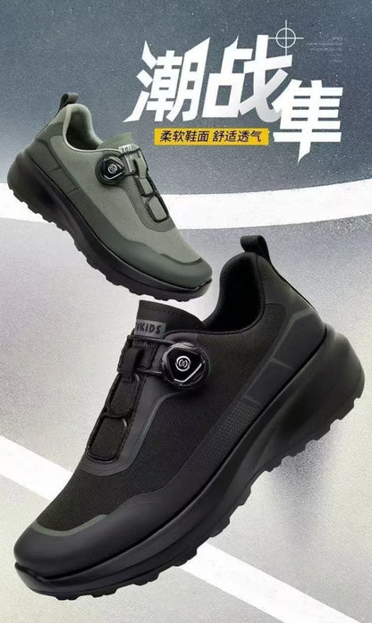 Original New Men Rotating-Button Driving Sneakers Platform Casual Walking Shoes Outdoor Wear-Resistant Running Sports Shoes Plus Size