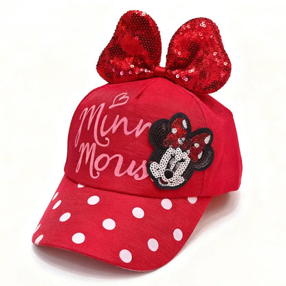 Casquette de baseball Disney Minnie Mickey Anime en coton et polyester, avec personnage de dessin animé, visière, pour déguisement, cadeau d'anniversaire pour enfants