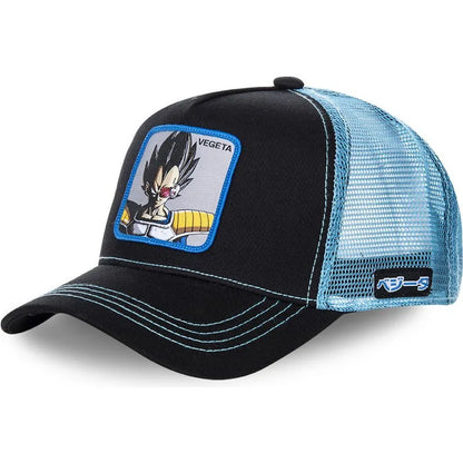 „Dragon Ball“ Son Goku kepurė, vasarinė kelioninė kepurė su snapeliu, vyriška siuvinėta hip-hop stiliaus kepurė su saulės skydeliu, reguliuojama „trucker“ stiliaus tinklinė kepurė