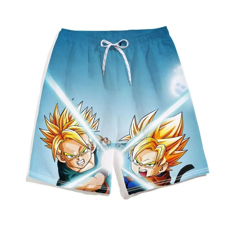 2026 Trendy Dragon Ball Printed Children's Shorts, Children's Shorts Boys' Beach Shorts Summer Quick Drying Cartoon Swim Trunks